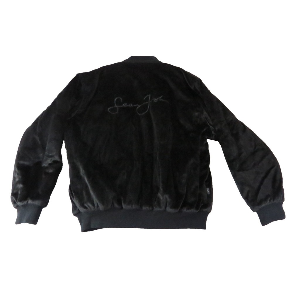 Vintage 90s Y2K Sean John Fleece Embroidered Spell Out Logo Bomber Jacket SZ XL